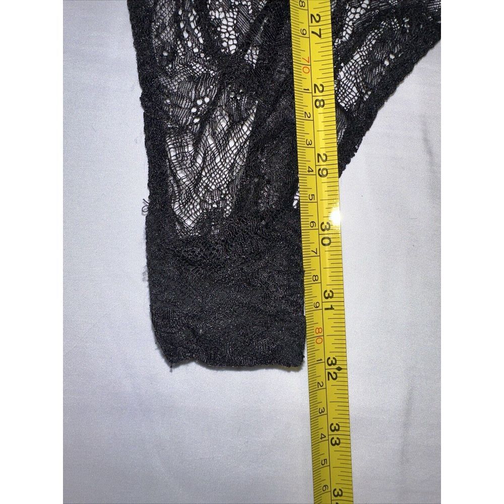 Victorias Secret Bodysuit Womens Satin Lace‎ Cap Sleeve V-Neck Polyester Black M - Picture 10 of 10